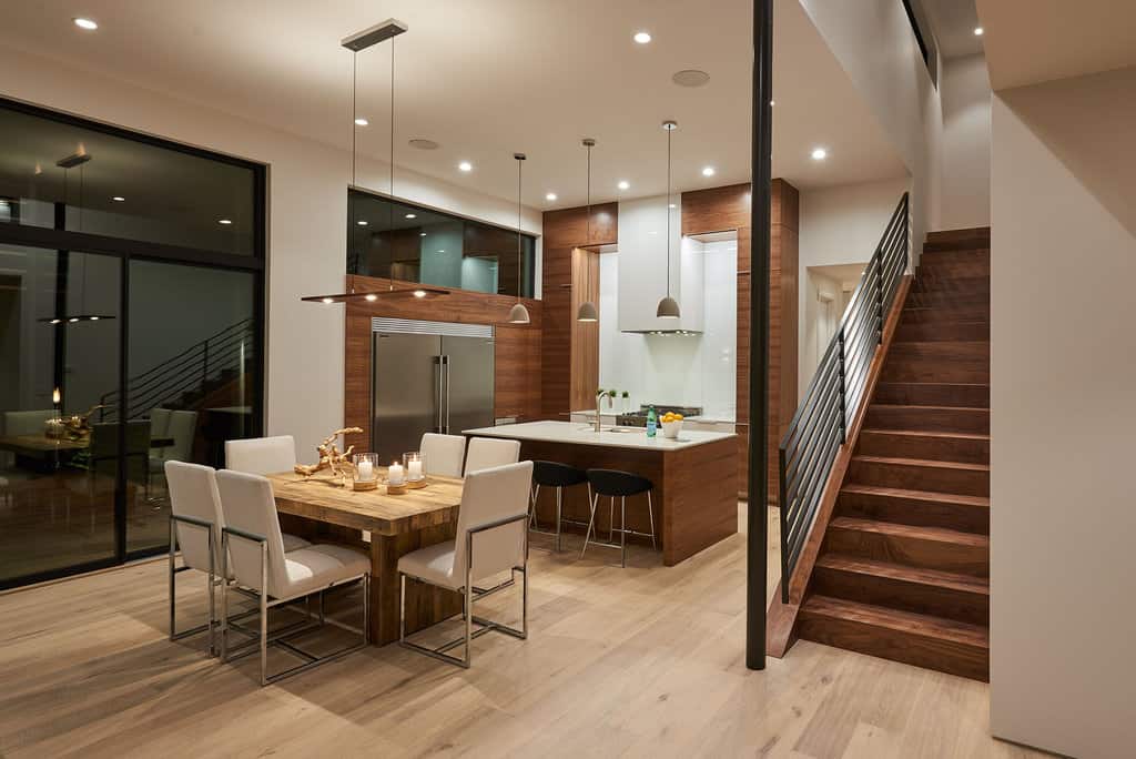 Midtown Tulsa Open Kitchen Remodel Island Pendants Wood Floors High