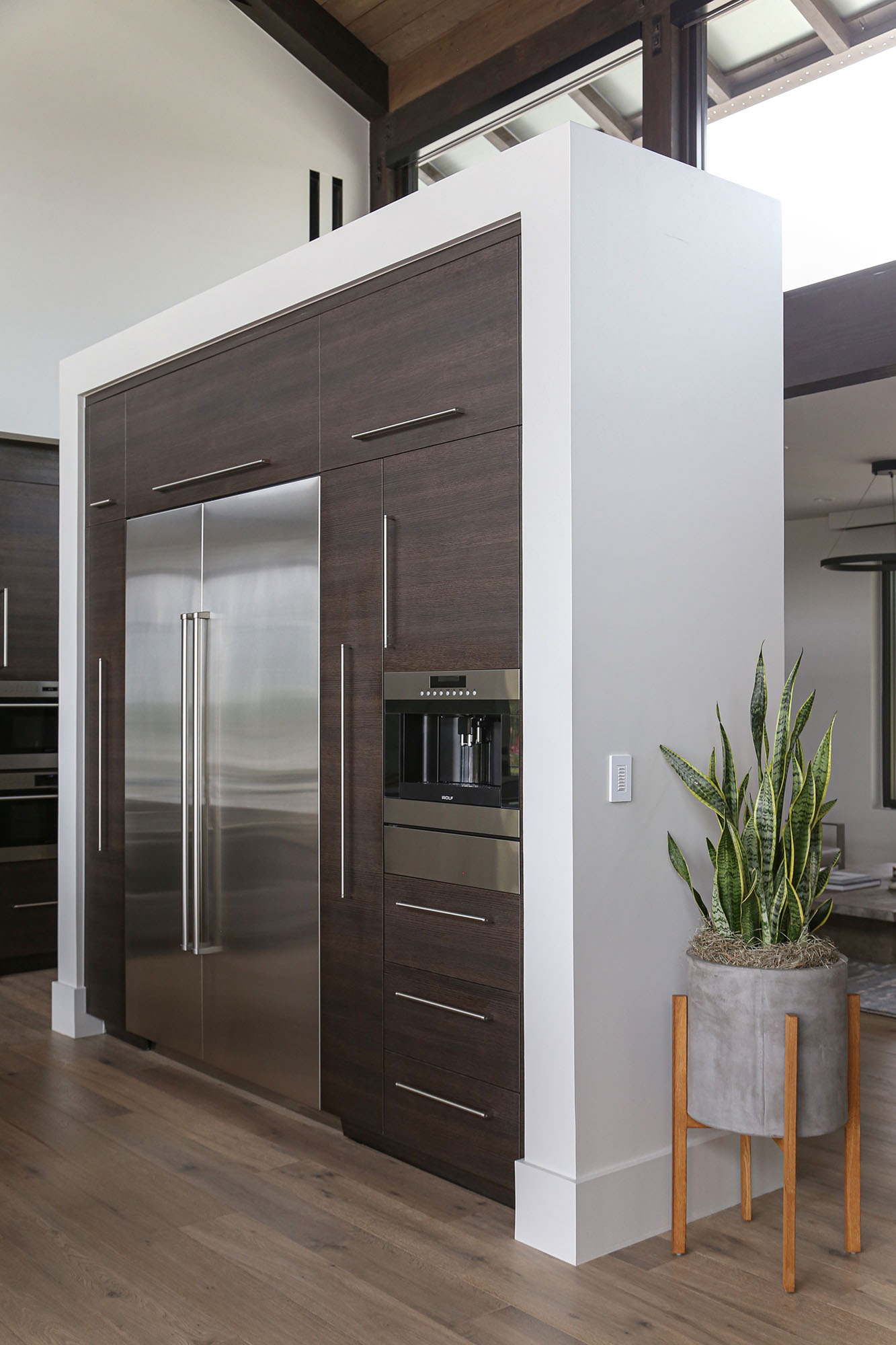 Tall Storage Cabinets Full Size Freezer Refrigerator Coffee Center Wood Floor Elite Cabinets Tulsa Kitchen Remodel