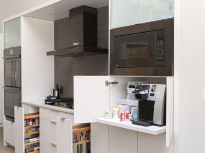 Kitchen Pullout Cabinet Storage White Finish Transitional Appliances Cooktop Vent Hood Elite Cabinets Tulsa Cabinet Maker